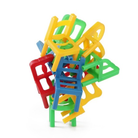 Falling tower-jenga “Tower against chairs” with a fantamy, 54 Bruska, 18 chairs, 12+-3