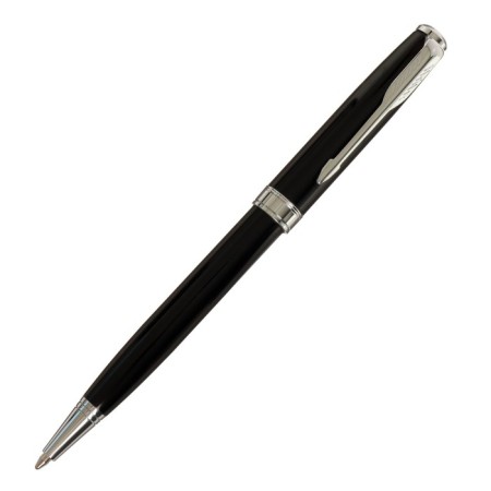 Gift Ballpoint Handle in the leatherette case is a swivel pb s, black body/silver-1