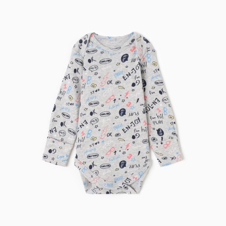 Body baby with a long sleeve, the color is excellent melange, height 80 cm (9-12 months)