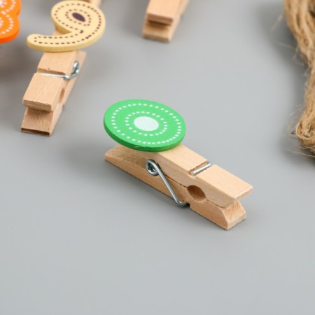 Decor for creativity wood "Process. Numers" set 10 pcs 3.7x1.5x1.2 cm-2