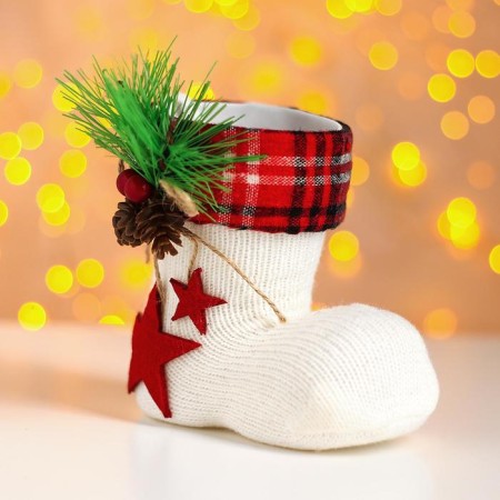 New Year! Candy "Boot", with a spruce branch
