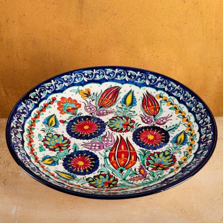 Largan Rishtan ceramics "Flowers", 42 cm, blue