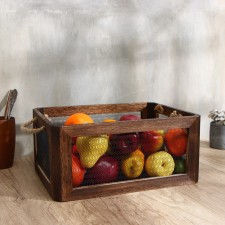 Корзина для хранения продуктов Magistro Italy, 40×30×18 см, цвет тёмное дерево