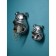Set of wall figures "Dog", polystone, 25 cm, silver color