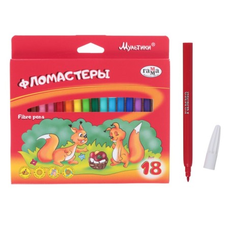 Fleeters 18 colors, "gamma" "cartoons", in a cardboard box