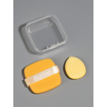 Set of sponge d/makeup 2 pcs: drop, down jacket in the layer case Latex yellow bag QF-1