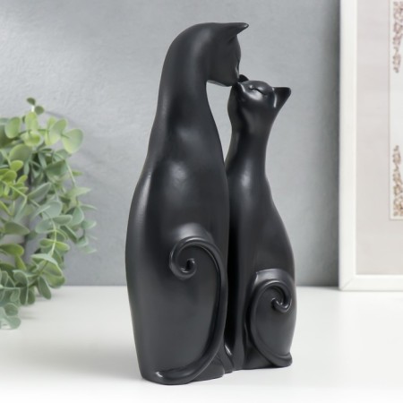 Polystone souvenir "Cat and cat - kiss" Black 22x12.5x5.5 cm-1