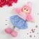 Soft toy "doll", in a hat, color mix