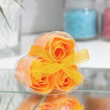 Soap roses, orange, set of 3 pcs.