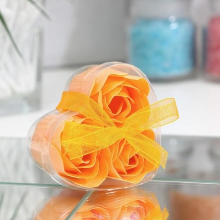 Soap roses, orange, set of 3 pcs.