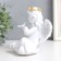 Souvenir Polystone Light "Angel with a star wreath and pigeon" White mix 12x11.5x15 cm