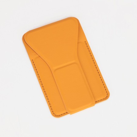 Cartholder on the phone, artificial leather, yellow color-2