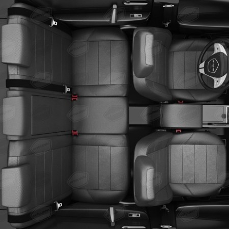 Auto-Chekhls for Citroen C4 Picasso 2 since 2013-2016, Mikroven, perforation, eco-leather, dark gray color-7