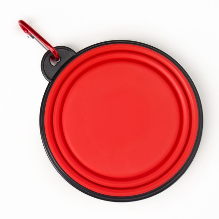Silicone, folding bowl, 350 ml, 11 cm, red-8
