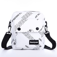 Youth bag with lightning, external pocket, white color