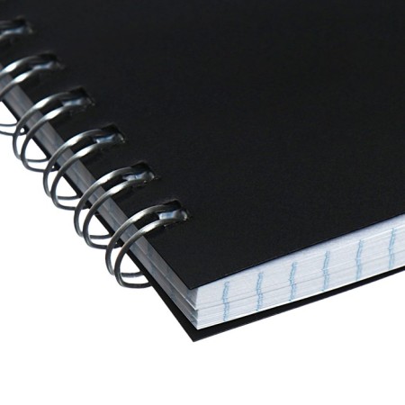 Notepad A5, 60 sheets on the crest, plastic cover, black-1