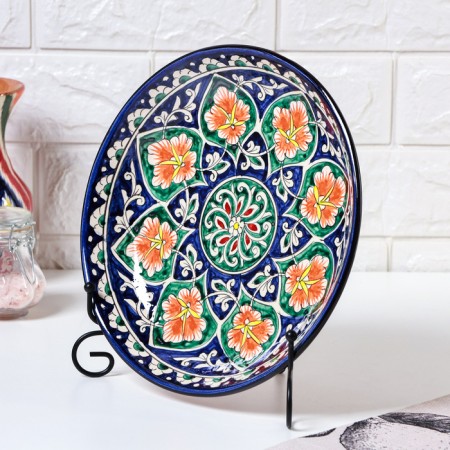 Largan Rishtan ceramics "Flowers", 25 cm, blue-2