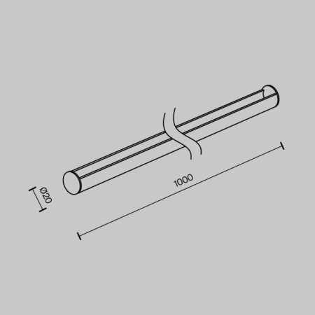 Components for textile suspension system Technical Tra130SR-1B, 100x2x2 cm, black color-2