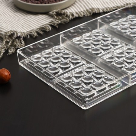 Form for chocolate and sweets Konfinetta "pop-ith", plastic, 6 cells, 27.5 × 17.5 × 2.5 cm, cell 7 × 7 cm, transparent-2