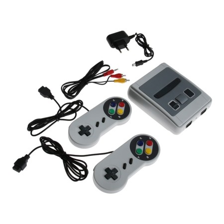 Game console 620 SFC, 620 games, AV cable, 2 wired joysticks, gray