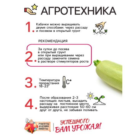 Semen zucchini "White -fruited", 1 g-3