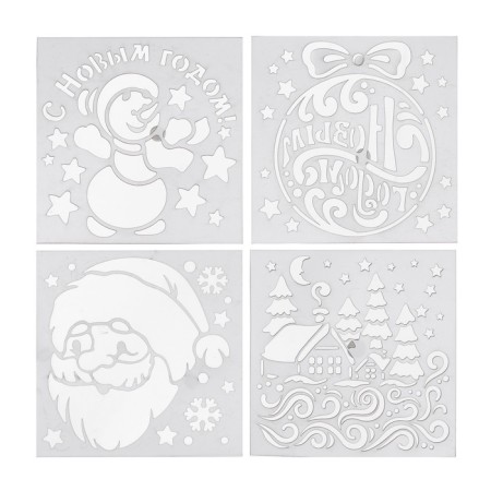 New Year's spray - hook "Winter Tale", with stencils, white color-5