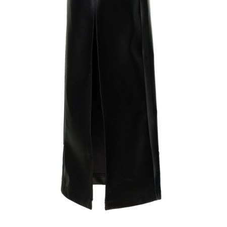 Female trousers (eco-leather), black color, size 48-50-12