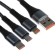 Cable 3 in 1, microUSB/type -C/Lightning - USB, 3 A, 1.25 meters, gray