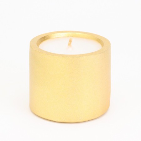 Candle "Cylinder" in a candlestick of gypsum is small, 5x3.5cm, gold-2
