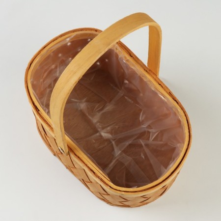 Wicker basket, 23.5 x 17 x H12/26.5 cm, sequoia-2