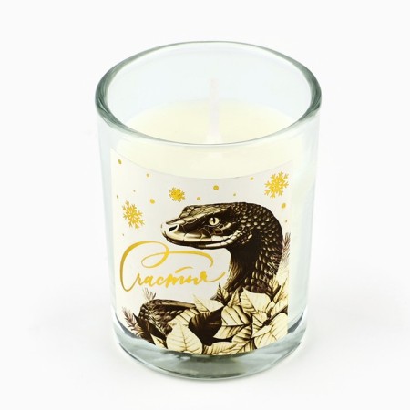 New Year's candle "Happiness", for the New Year, Lavender's aroma, 5x6x5 cm-1