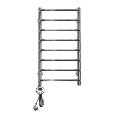 Domoterm electric heated towel rail "Stefano", 400 x 800 mm, 8 crossbars, left, chrome