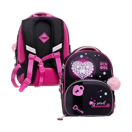 School backpack by Ergon. Spray Across 194 37*28*12 Virgo + Pen, Back Cher/Rose 24-194-11