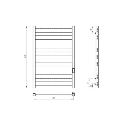 Towel Electric Laris Hephaestus Cheka, 500x800 mm, 7 crossbars, right, white-8