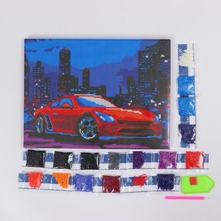 Diamond mosaic with a full filling on the subframe "Kar", 30 x 40 cm-4
