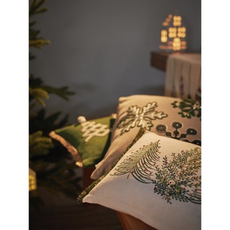Decorative pillow with embroidery Snow Flakes New Year Essential, size 45x45 cm-4