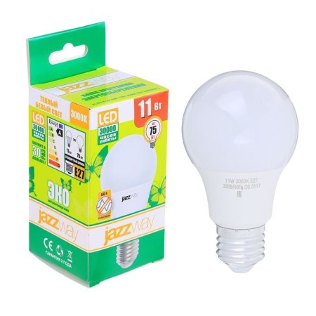 LED LED JAZZWAY, A60, E27, 11 W, 880 LM, 3000 K, PLED-ECO