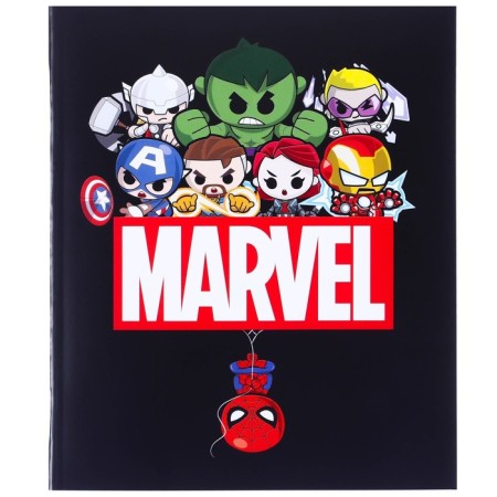 Notebook 48 sheets in a cage, cardboard cover, chibiki, Avengers-2