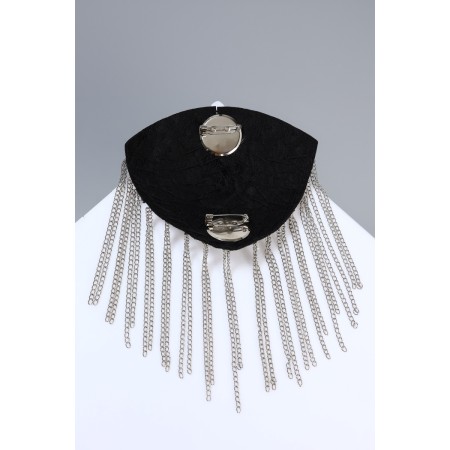 Brooch "Epipol" chains, white-black color in silver-1