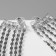 Hanging earrings with rhinestones "Waterfall" rows, white color in silver, 14 cm
