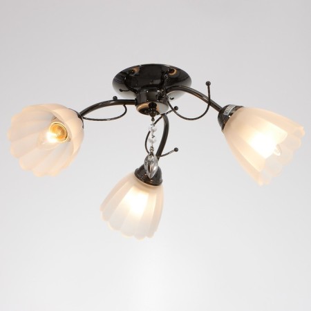 Chandelier 53512/3an wt, 3x40W E27, black chrome color-1