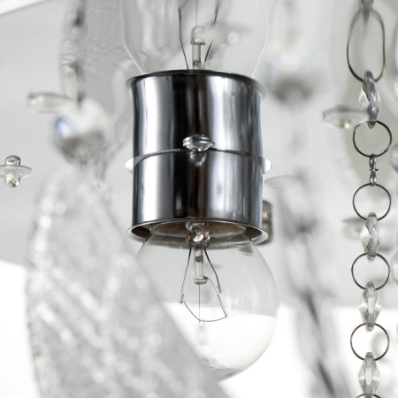 Svetogor chandelier "Drops" 5x60W E27 LED lighting chrome 50x50cm-12