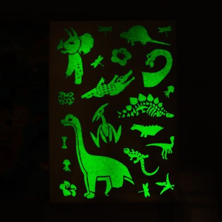 Book with luminous stickers "Dinosaurs Time", 40 stickers, 4 p.-3