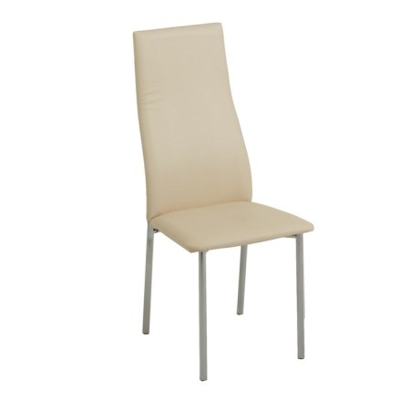 Chair "Wave", silver/milk reptile