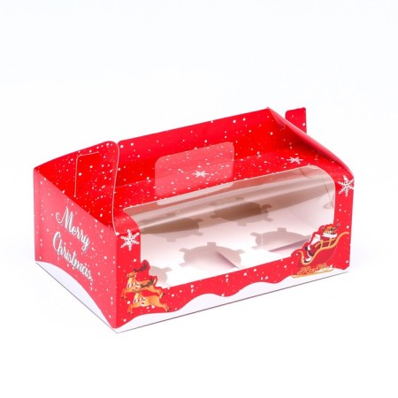 Box for 6 cupcakes "Happy New Year!" 23.6 x 15 x 9 cm-6