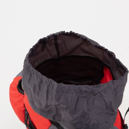 Tourist backpack, TAIF, 70 l, cord department, external pocket, 2 side pockets, gray/red color-6