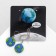 Earrings Assorted "Joy" the globe, the color is blue-green in silver