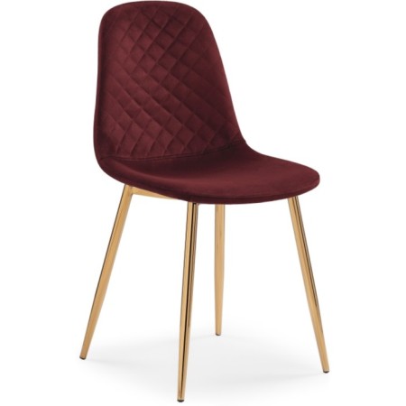 Stol on a metal frame DABL Metal/velor, gold/burgundy 45x51x86 cm