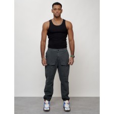 Cargo jeans men, size 54, dark gray color
