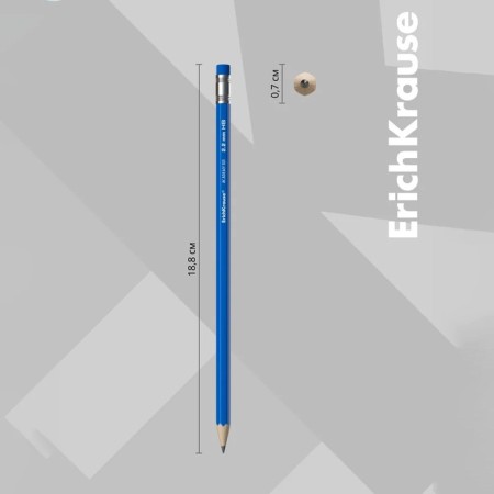 Chernographic pencil with Erichkrause Academy, NV, Griffel D = 2.2 mm, wood, hexagonal in a box, mix-1
